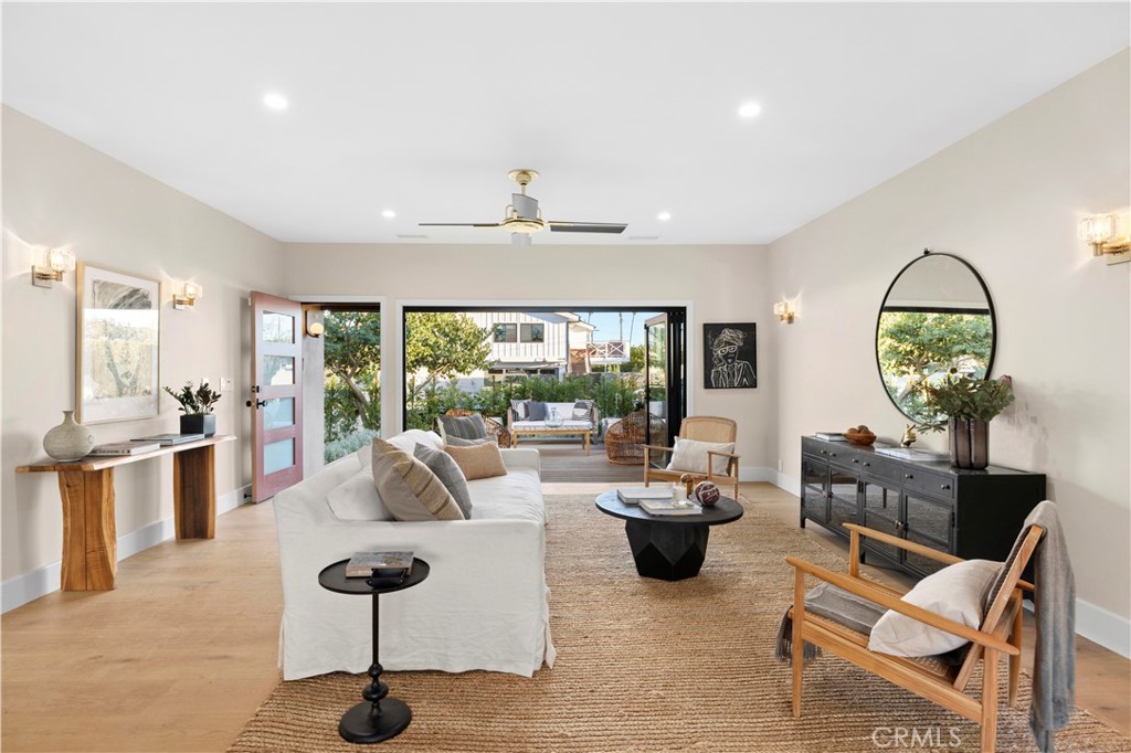 a living room with furniture