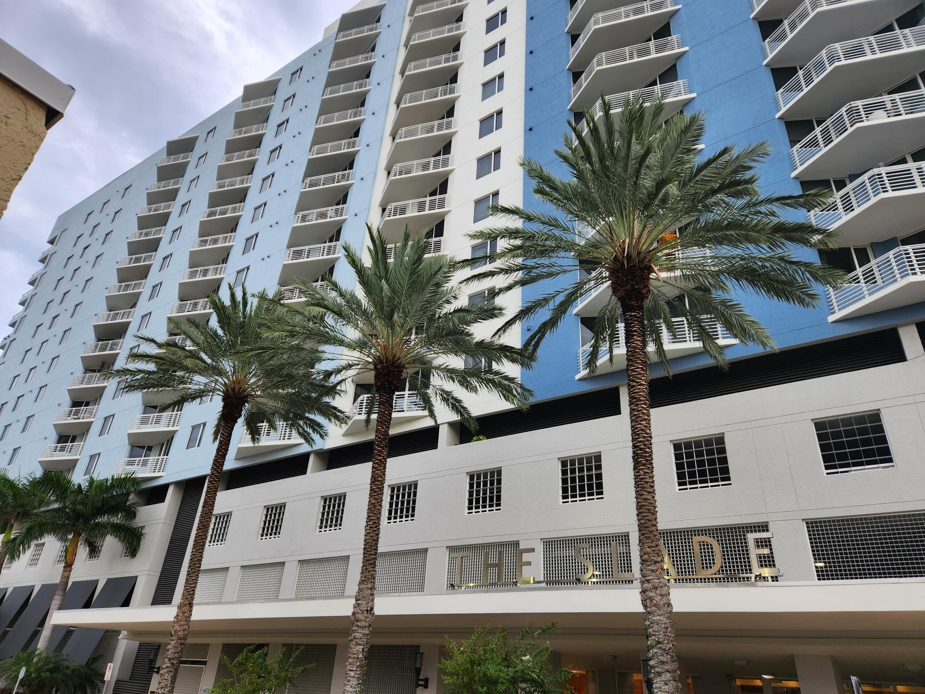 a front view of multi story residential apartment building