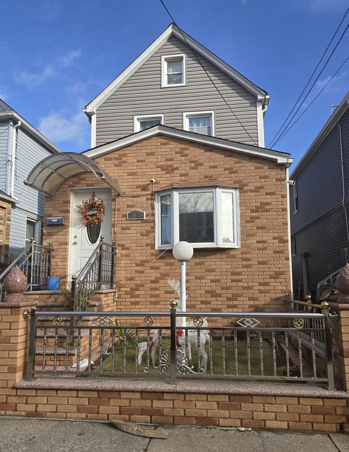 a front view of a house