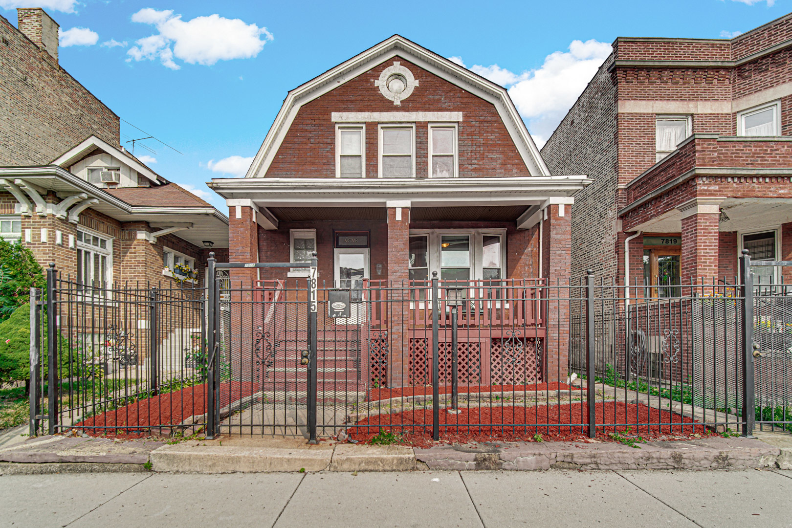 a front view of a house