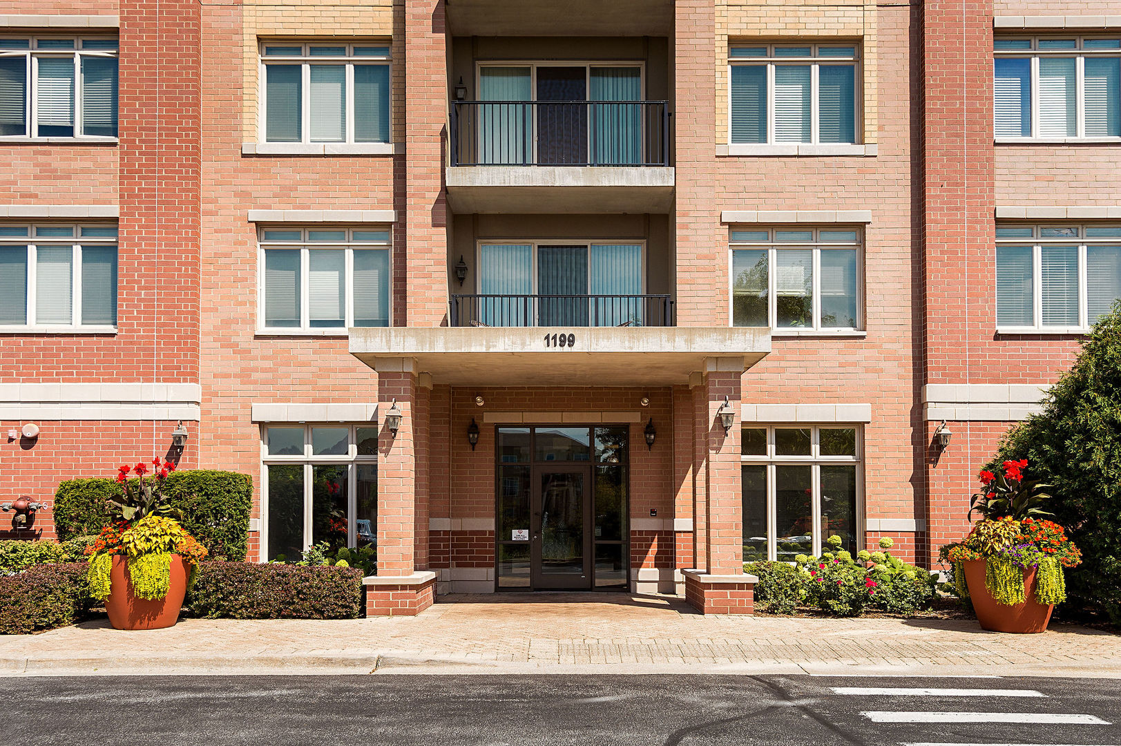 a view of a building with windows