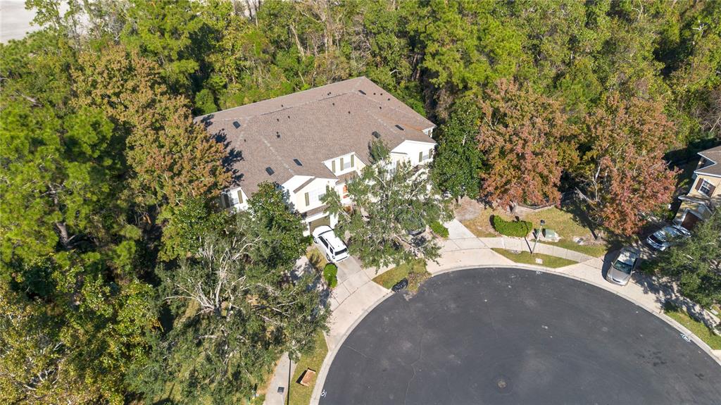 an aerial view of a house