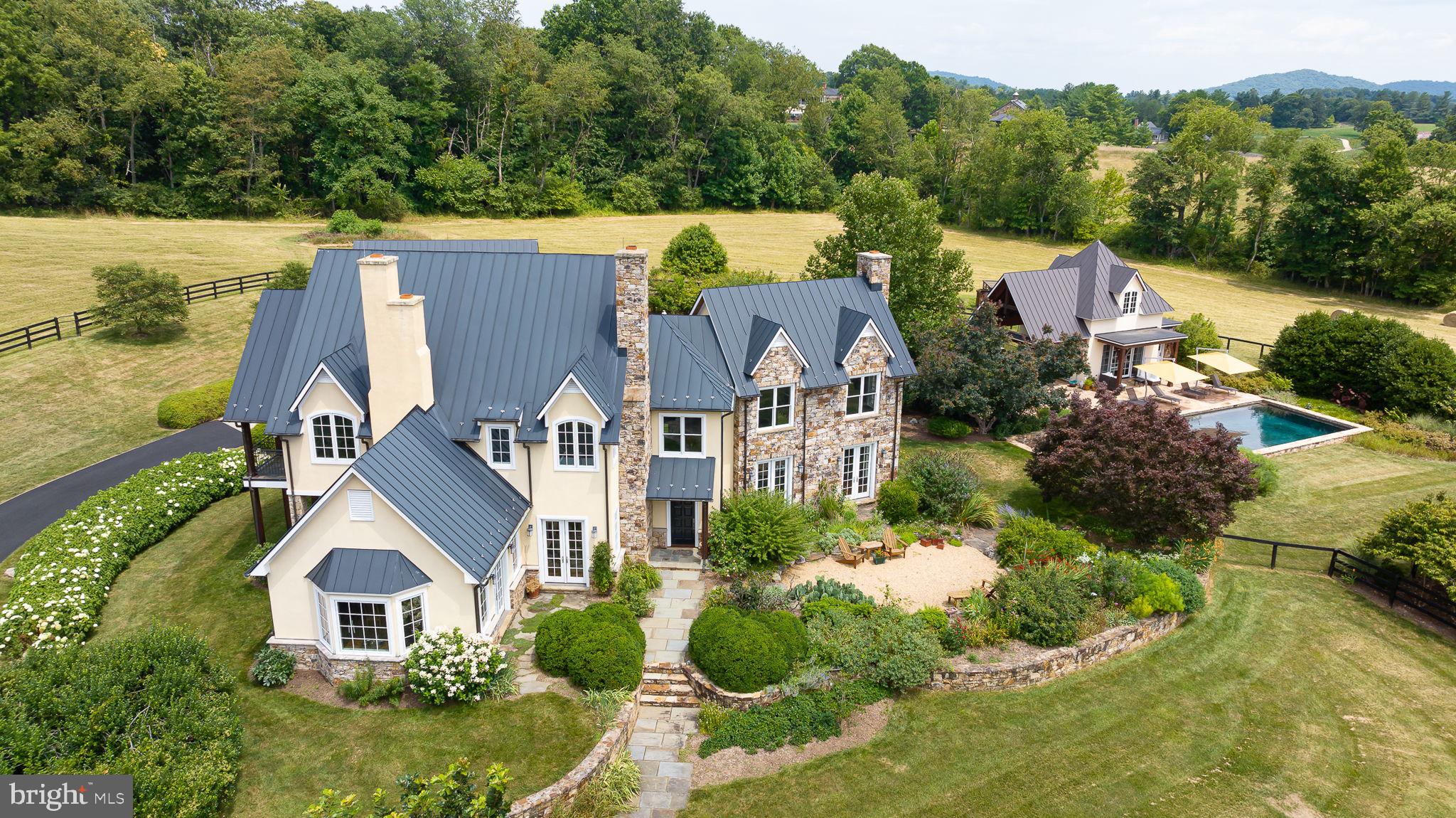 an aerial view of a house