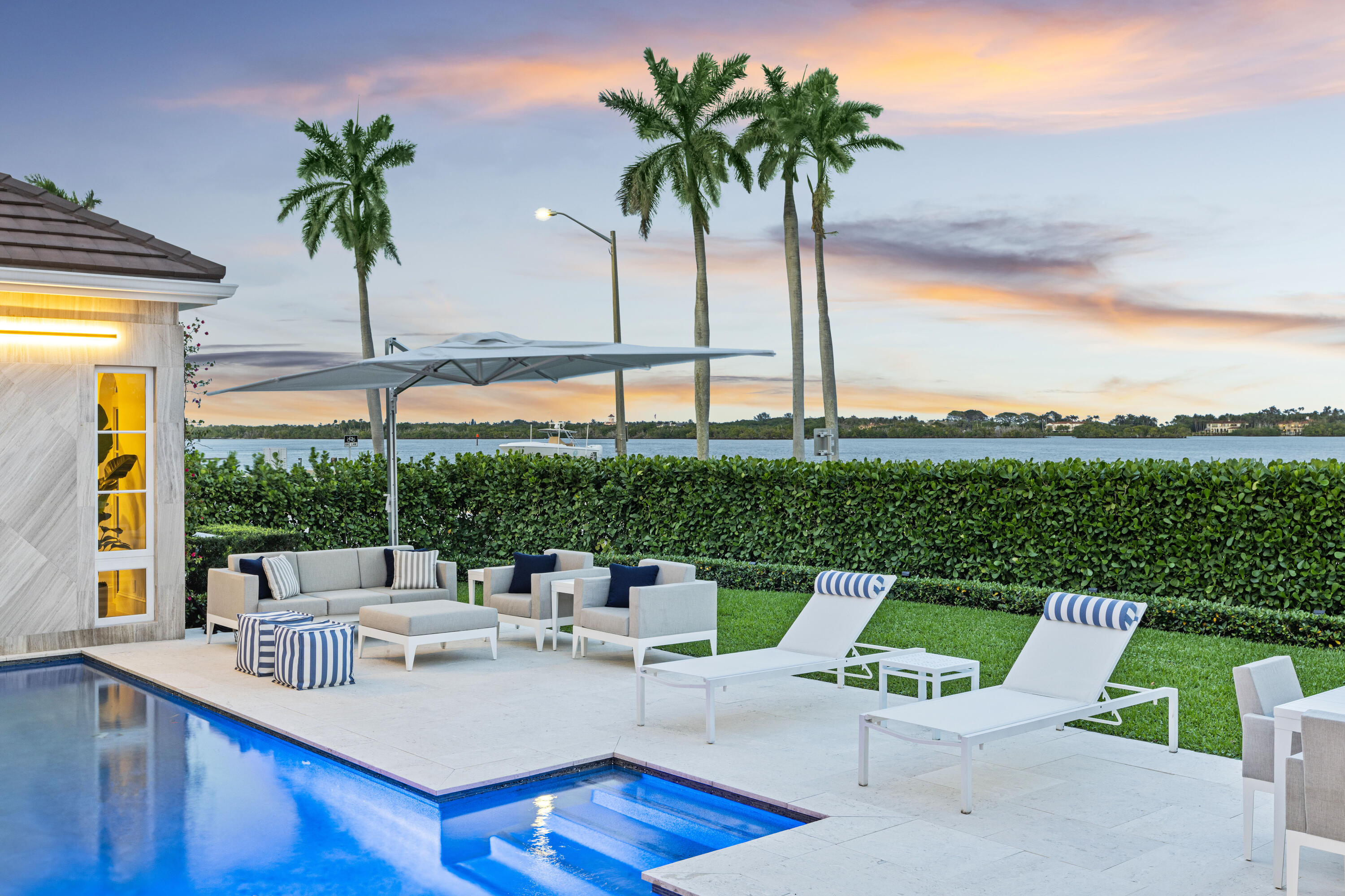 Twilight Pool Intracoastal View