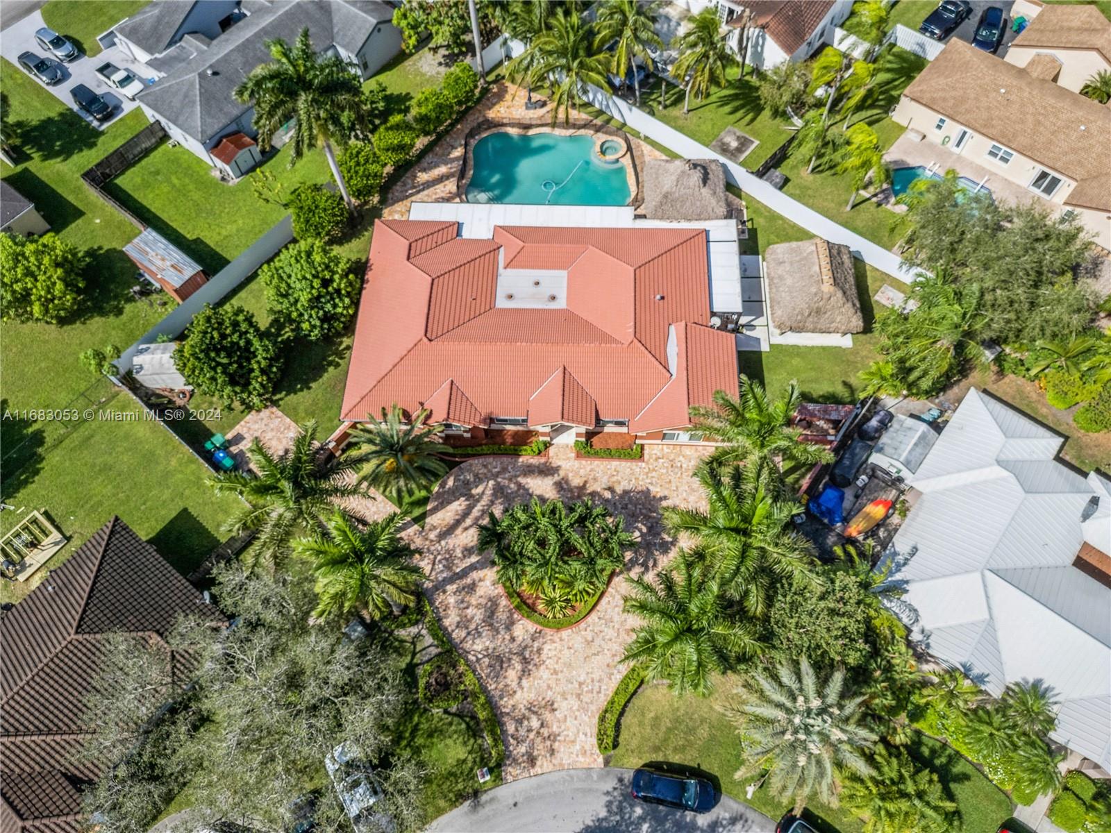 an aerial view of a house