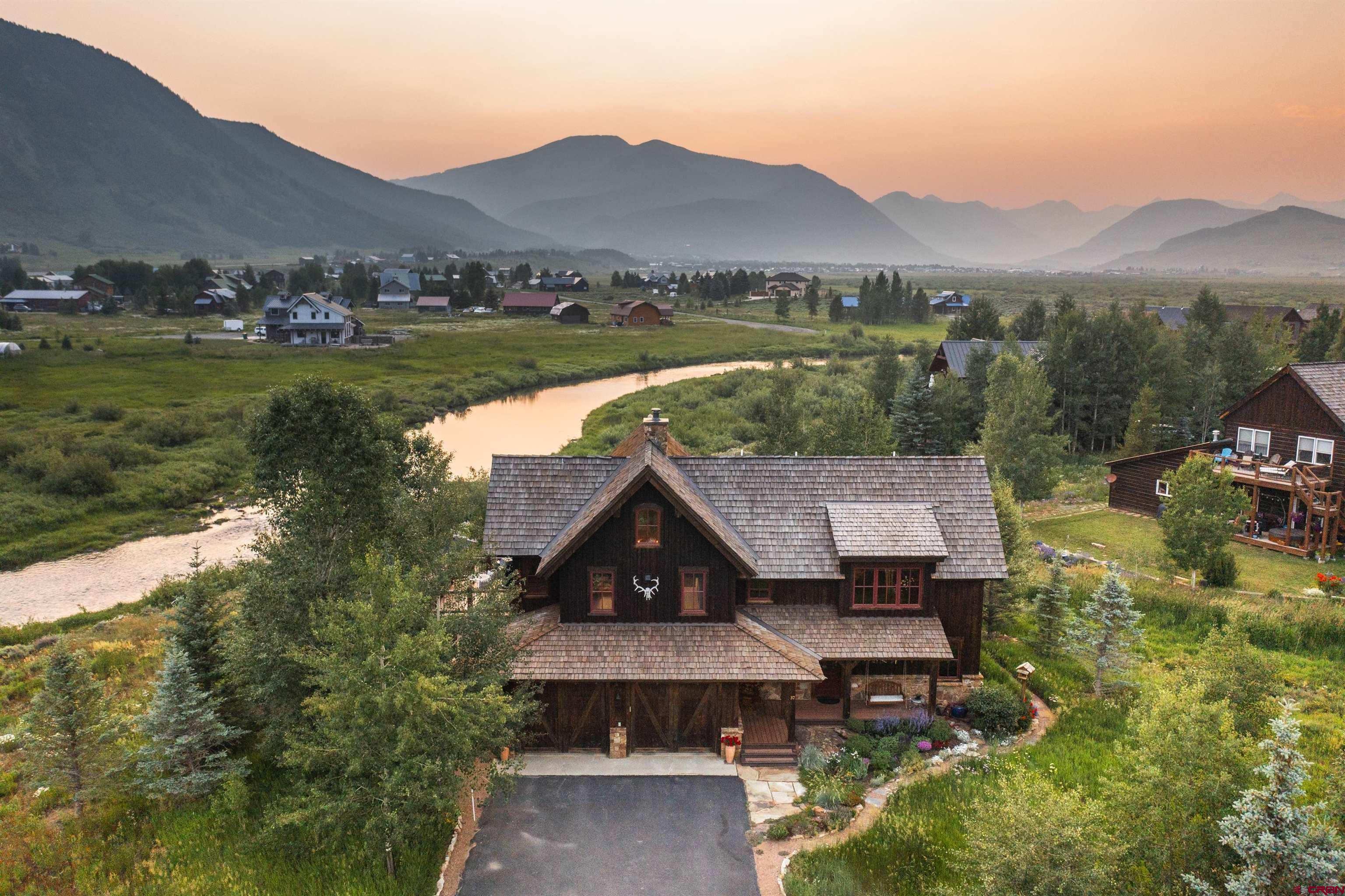 an aerial view of a house