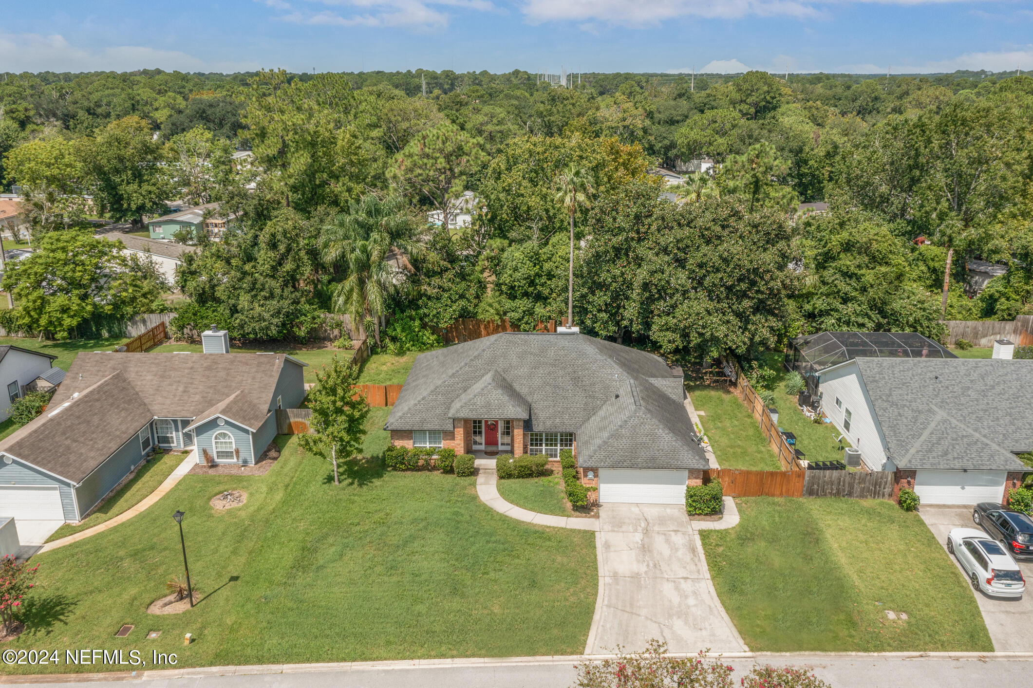 an aerial view of a house