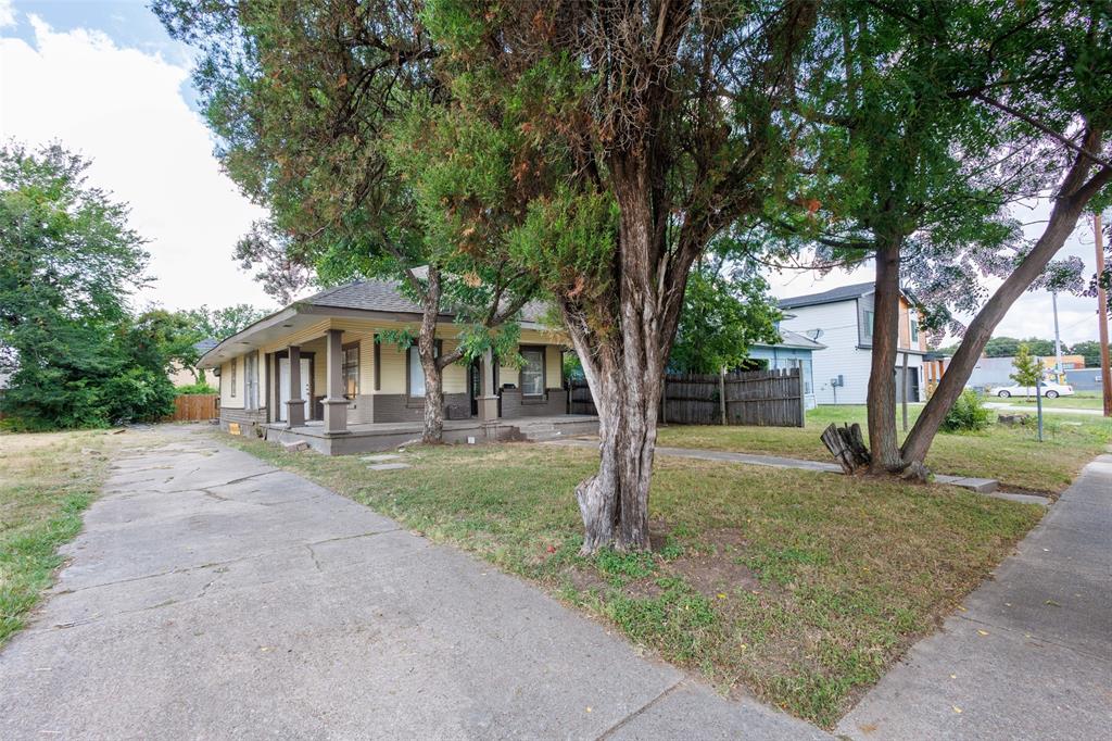 a view of a house with a tree in the yard