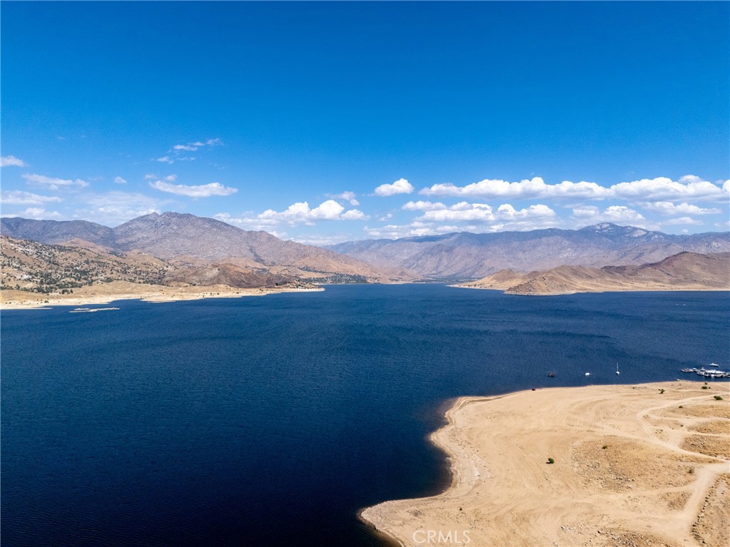 a view of a lake with a mountain