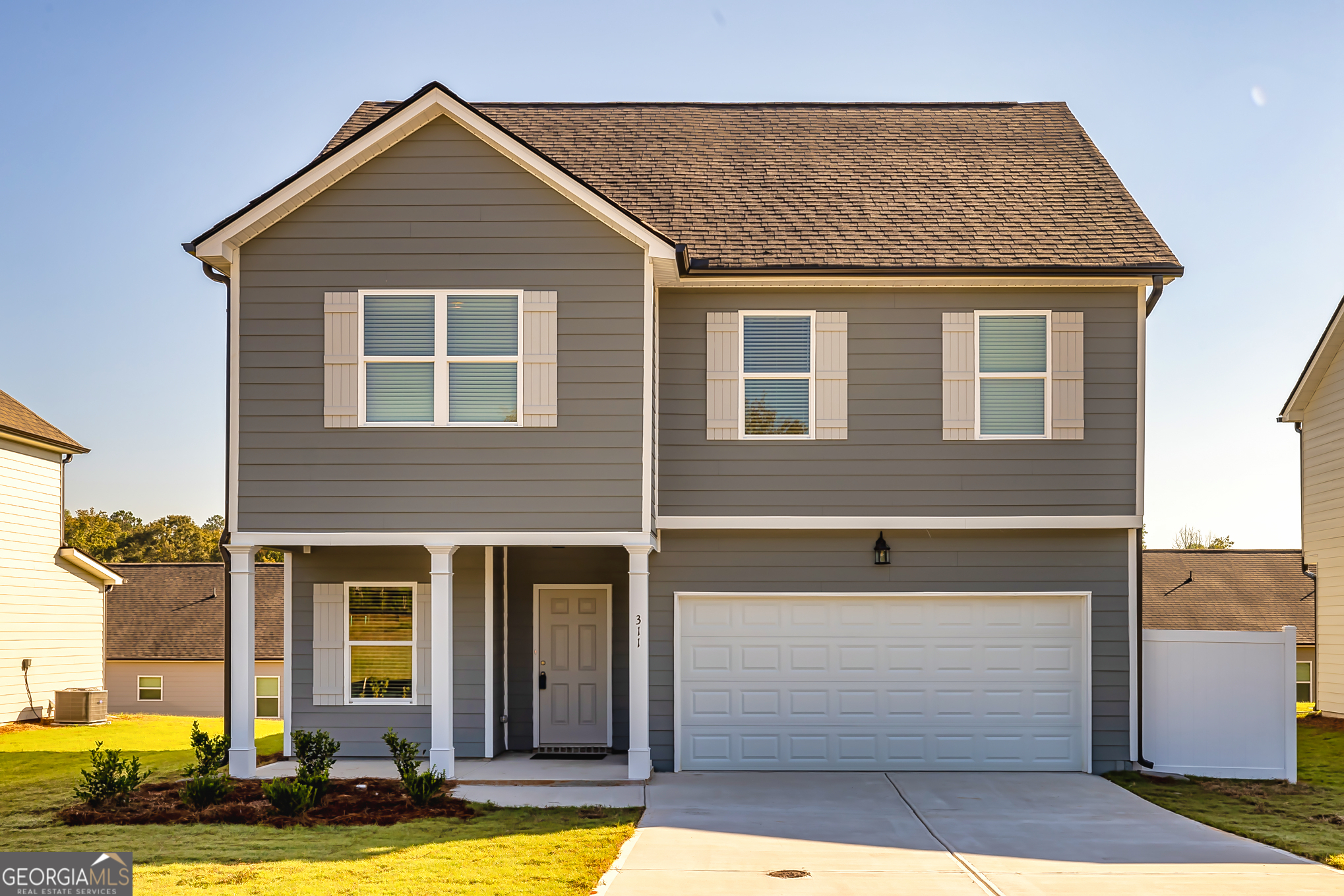 a front view of a house