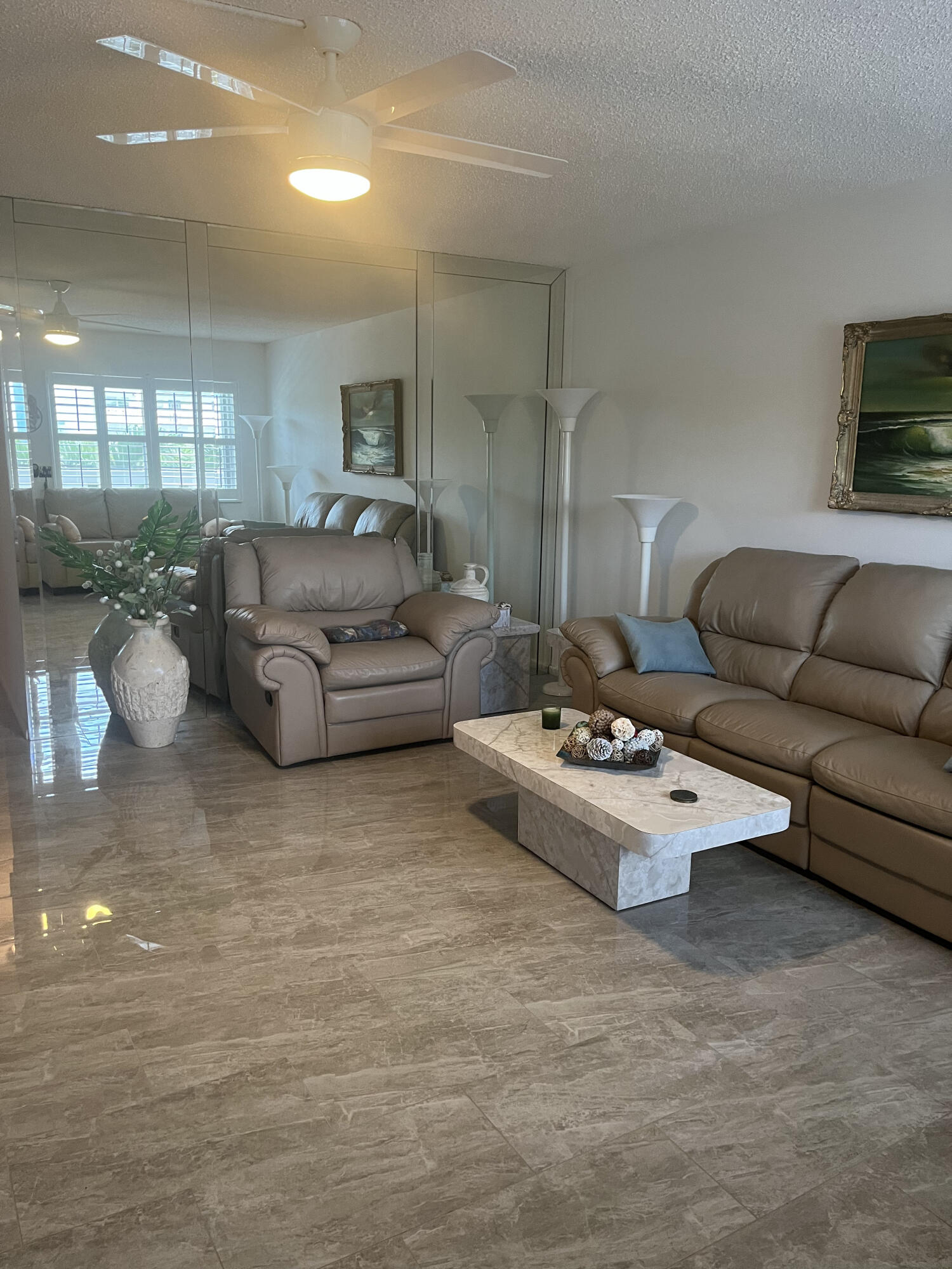 a living room with furniture and a couch