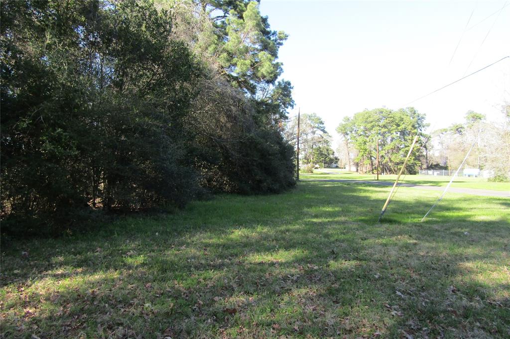 a view of a field with trees