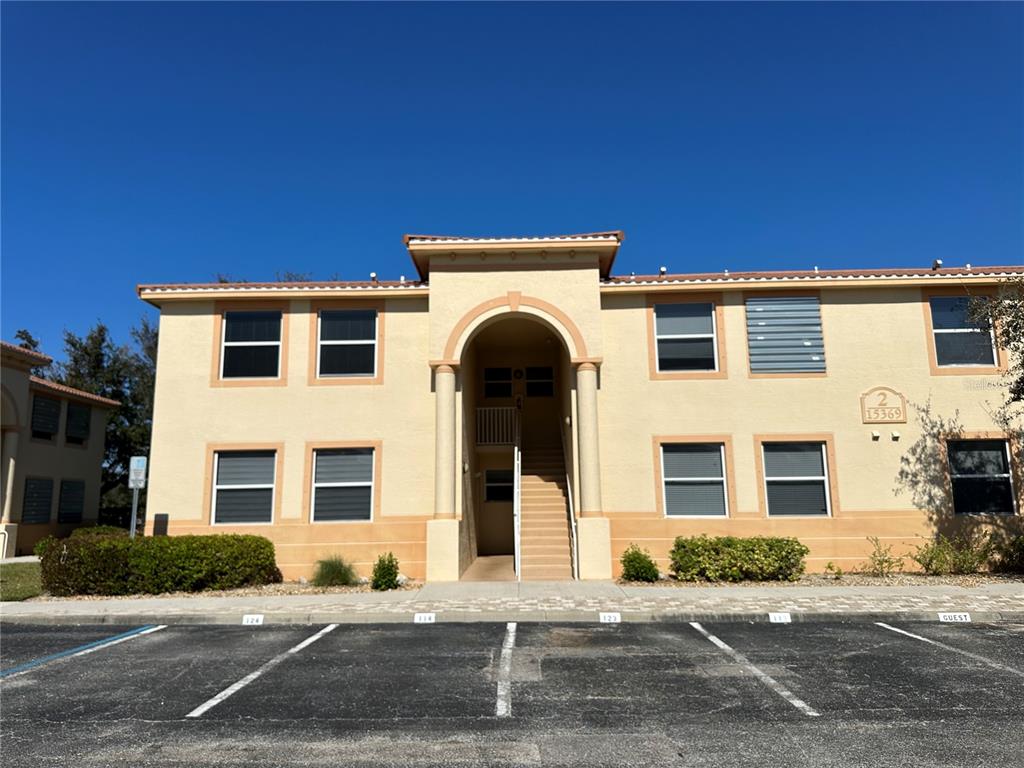 a front view of a building