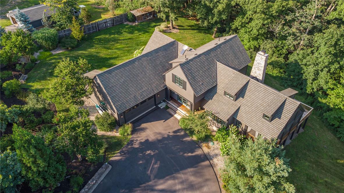 Birds eye view of gated property