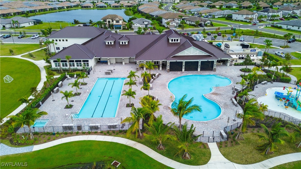 an aerial view of a house