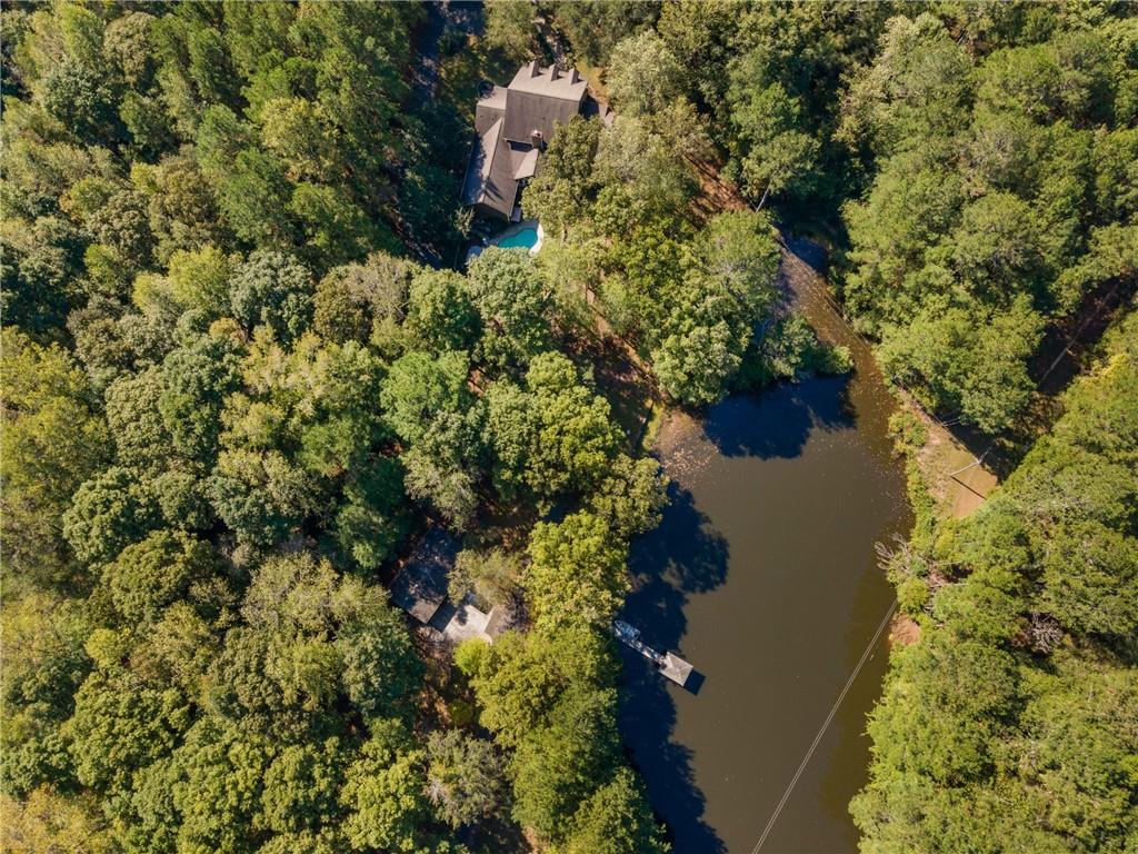 a view of a lake with a house