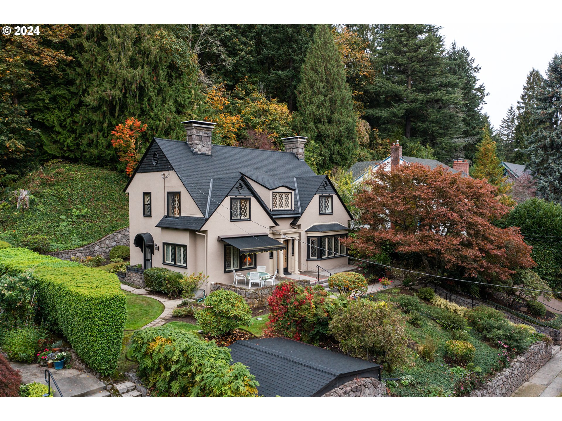 a aerial view of a house