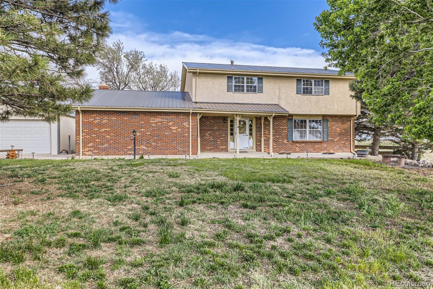 front view of a house with a yard