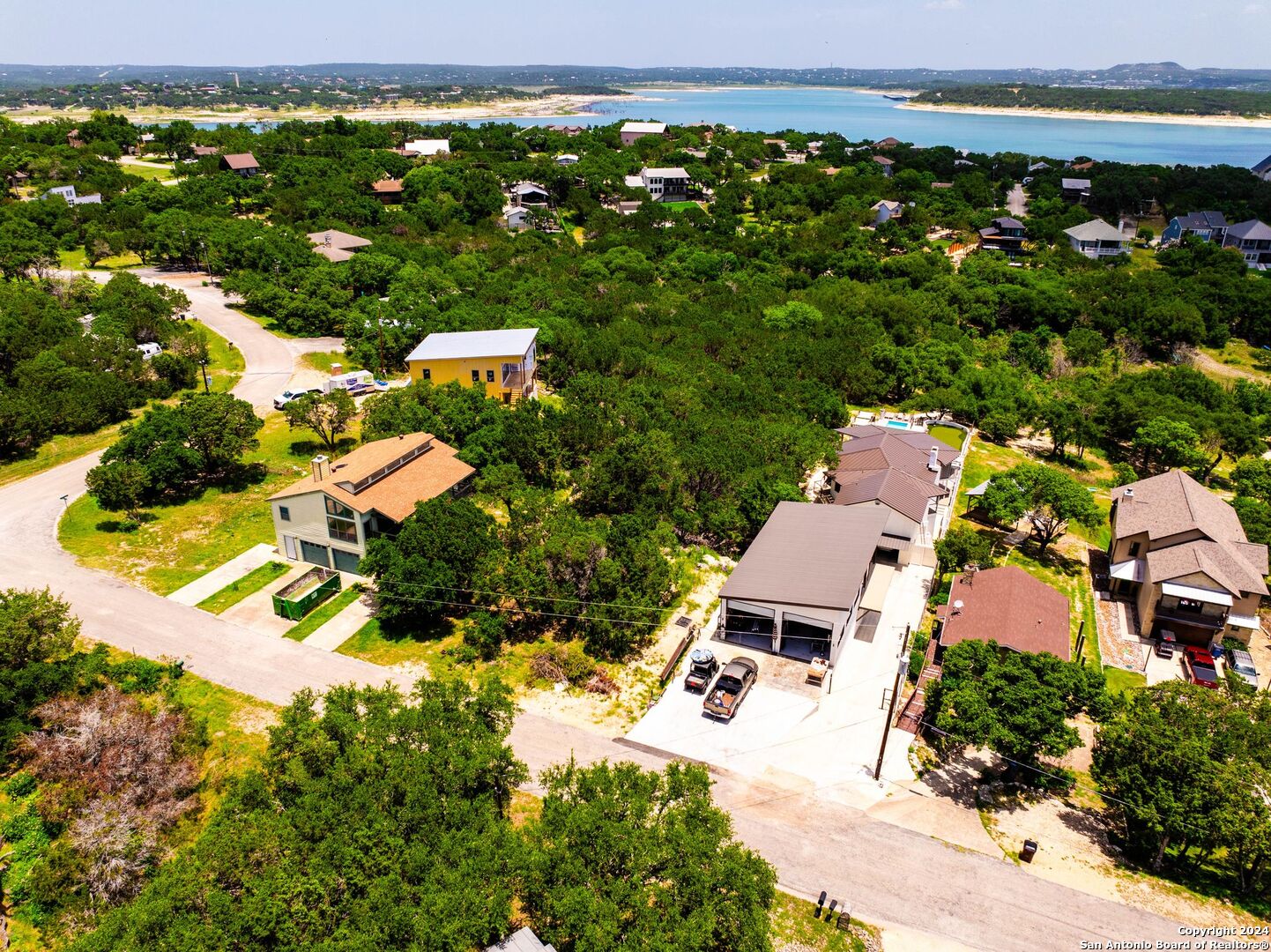 an aerial view of multiple house