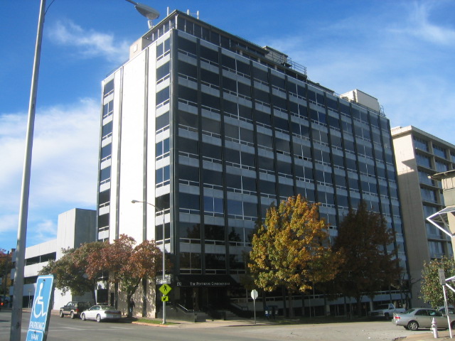 a front view of a building