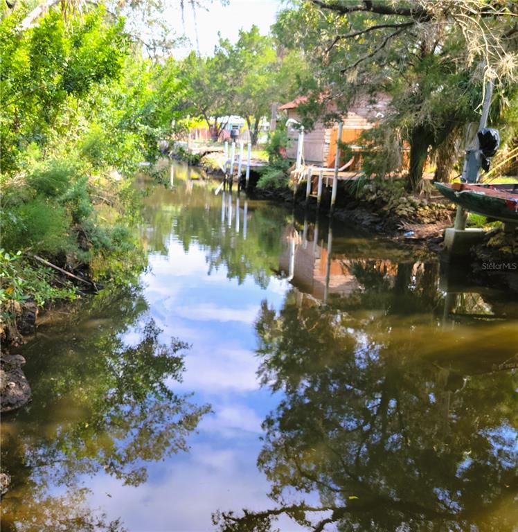 a view of a lake with houses