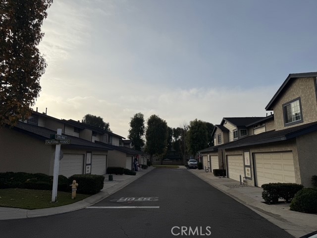 a house view with a street