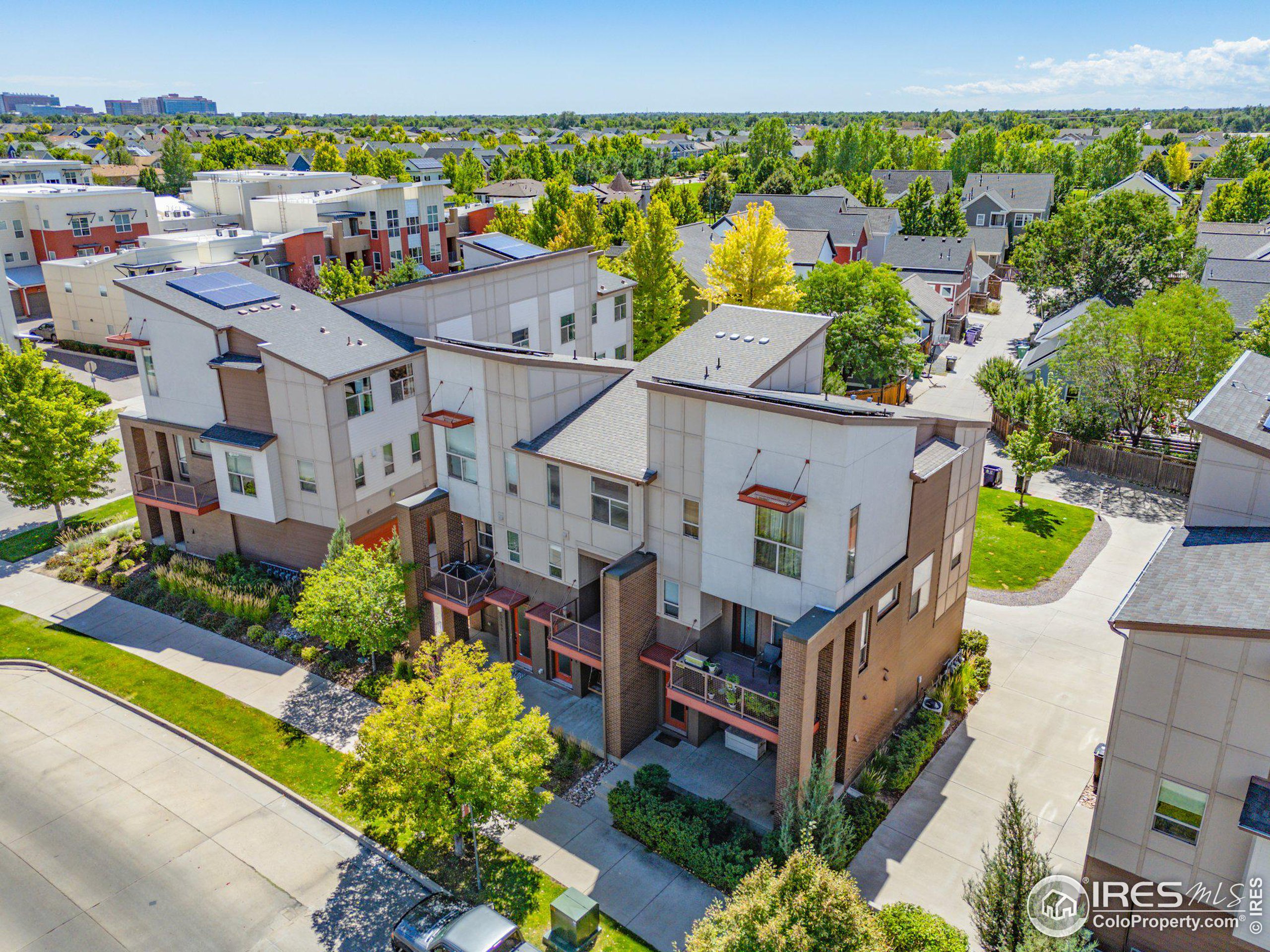 an aerial view of multiple house