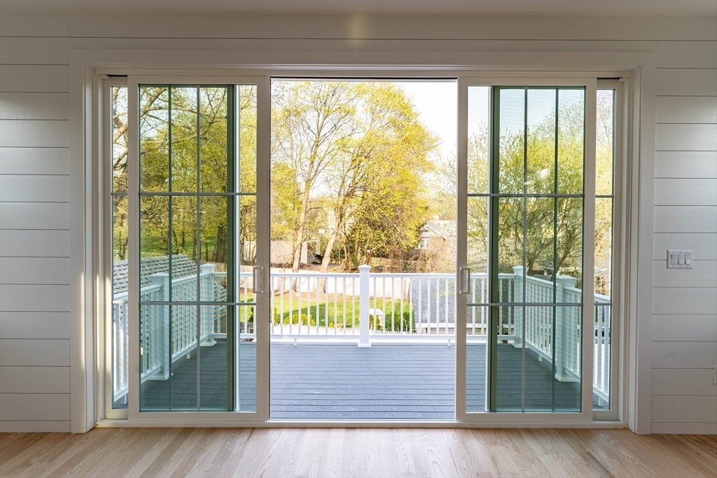 a view of a glass door