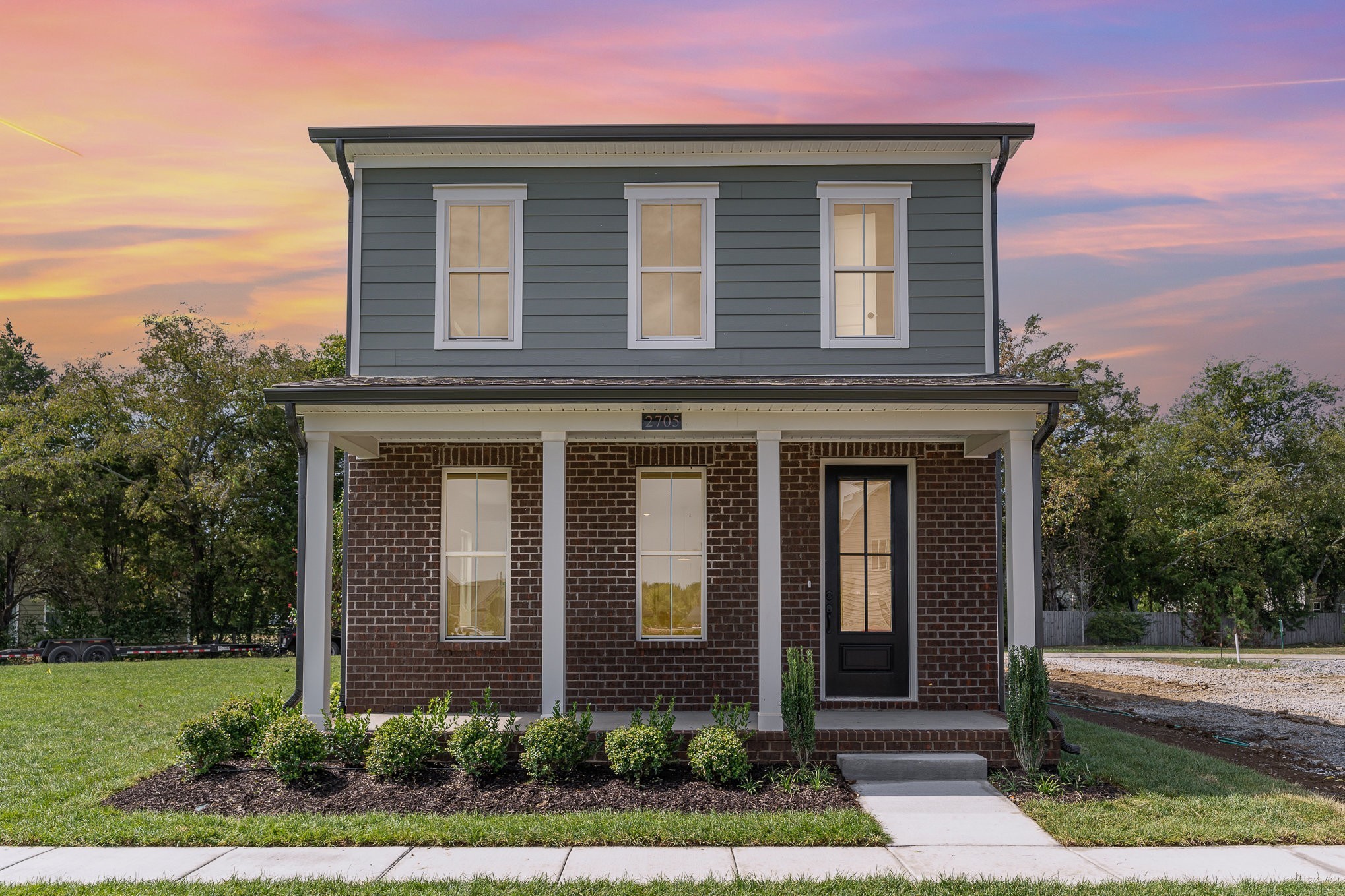 a front view of a house