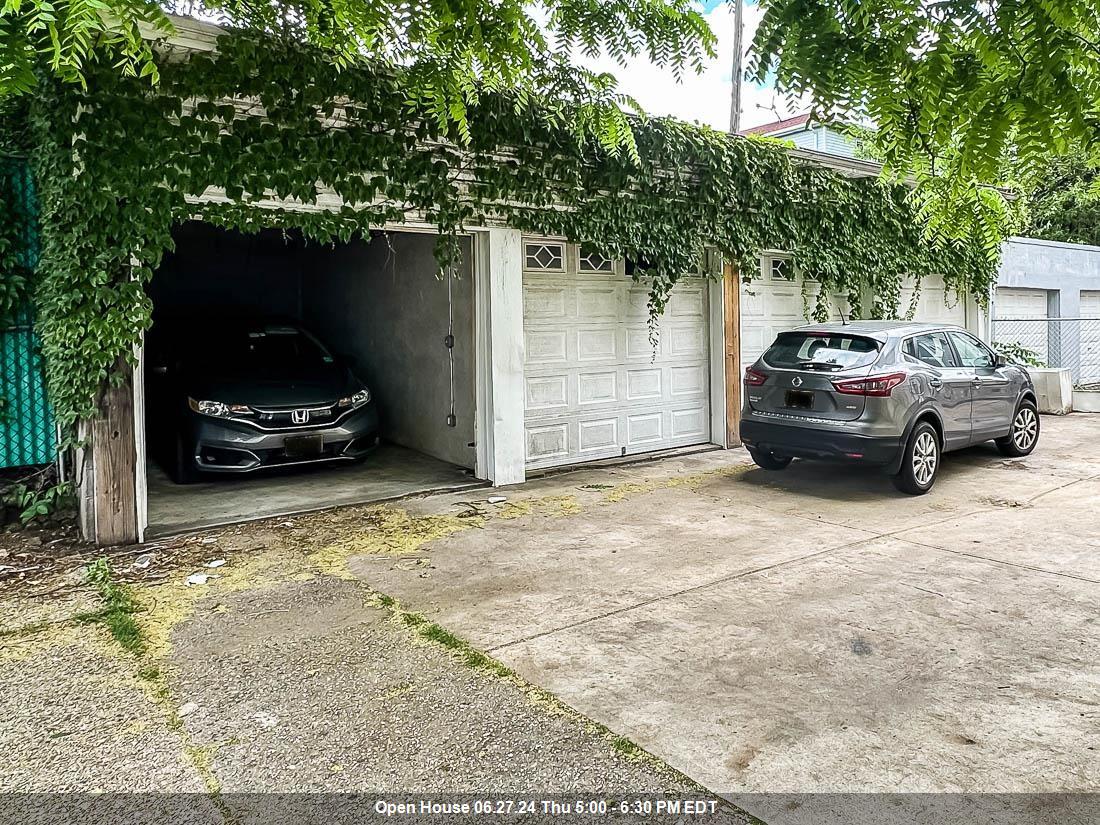 a car parked in front of a house