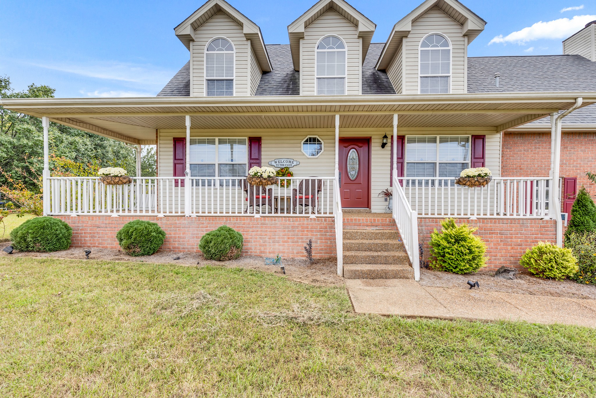 front view of a house with a porch