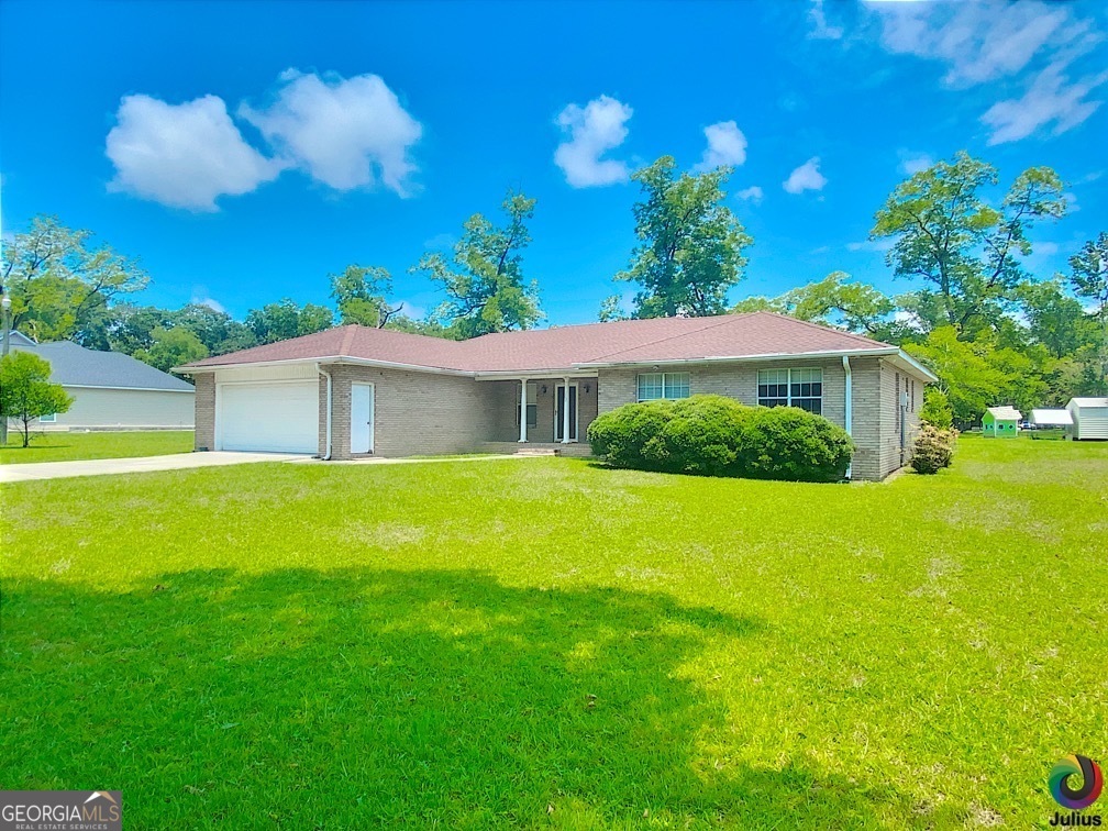 a house view with a garden space