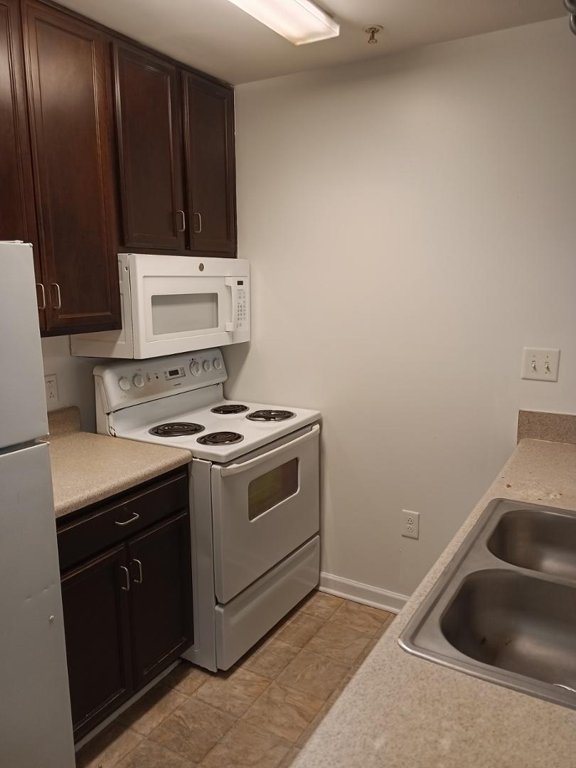 a kitchen with a stove and a sink