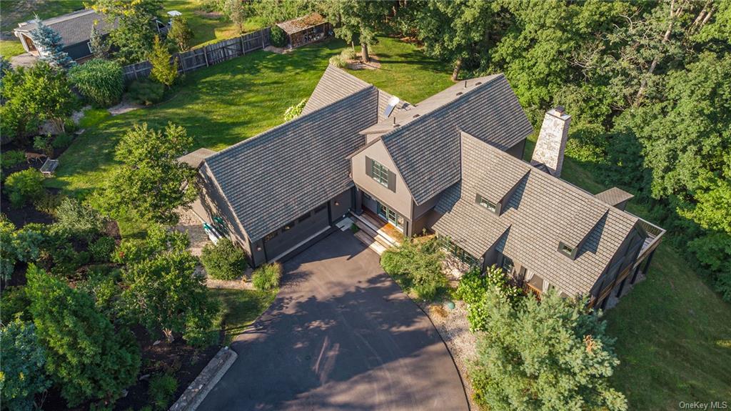 Birds eye view of gated property