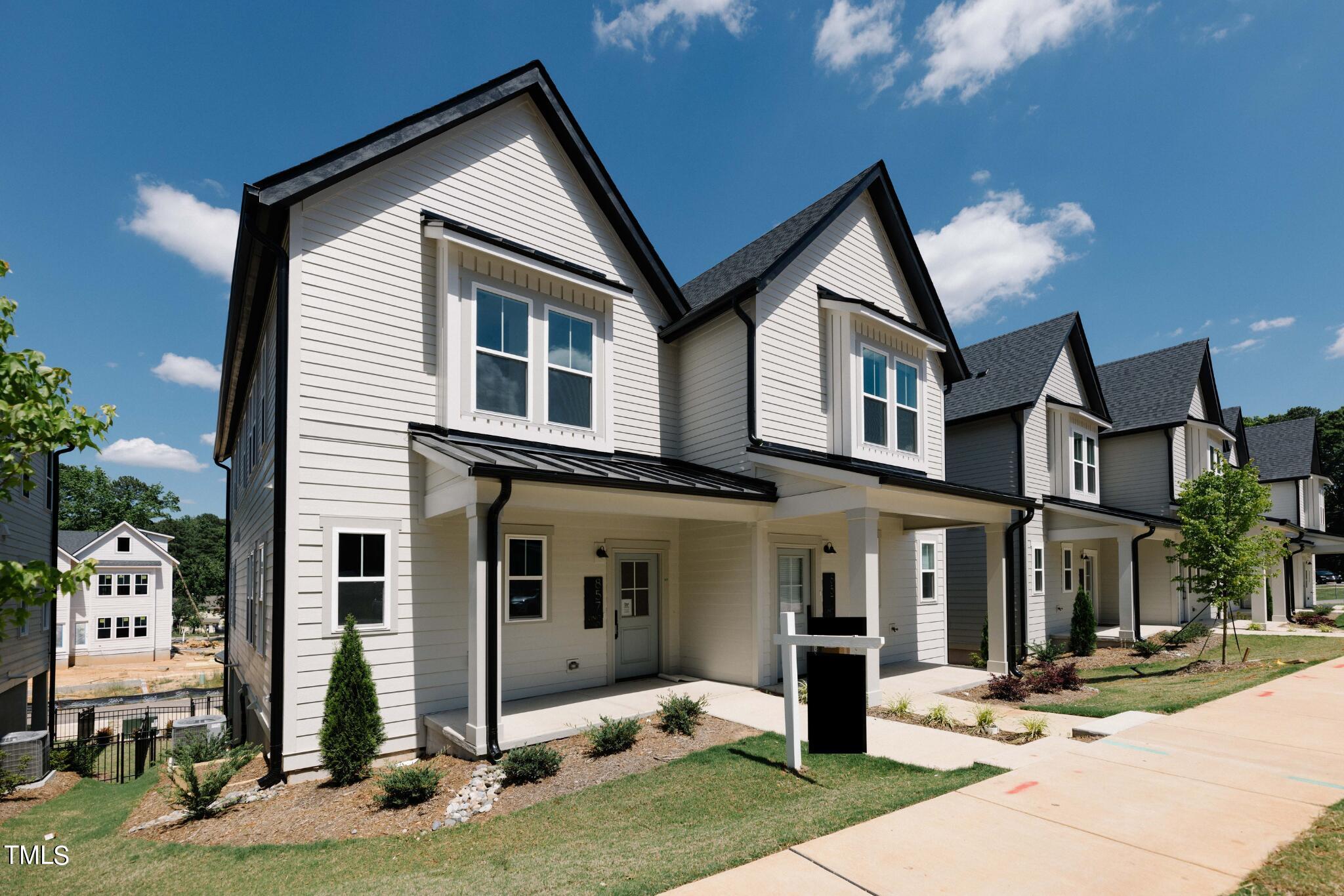 a front view of multiple houses