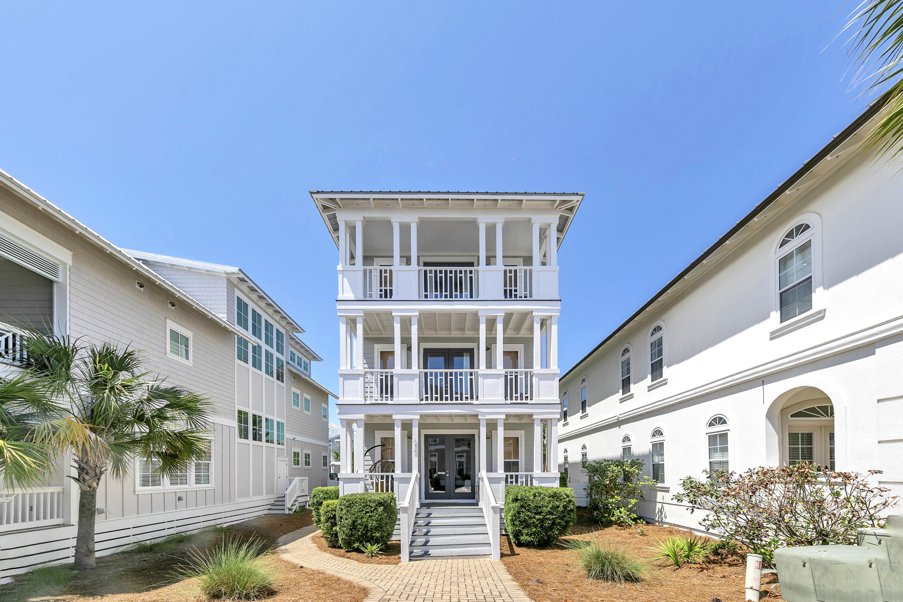 a front view of a building