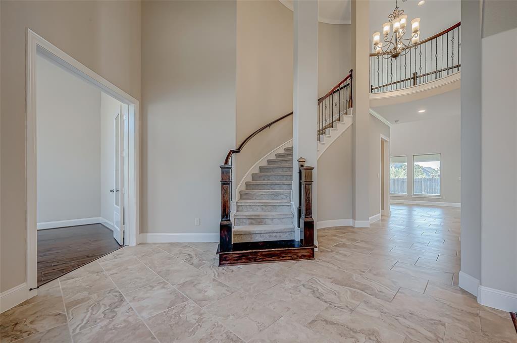 a view of an entryway with stairs