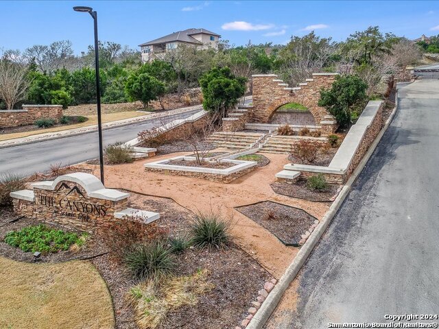 a view of a terrace with a road