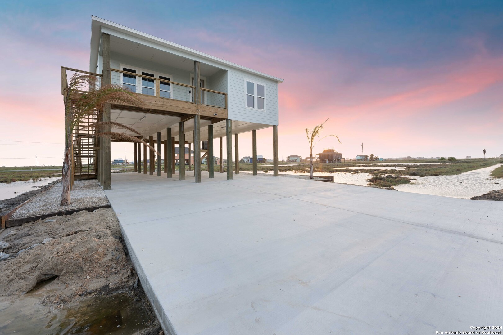 a view of a balcony with an outdoor space