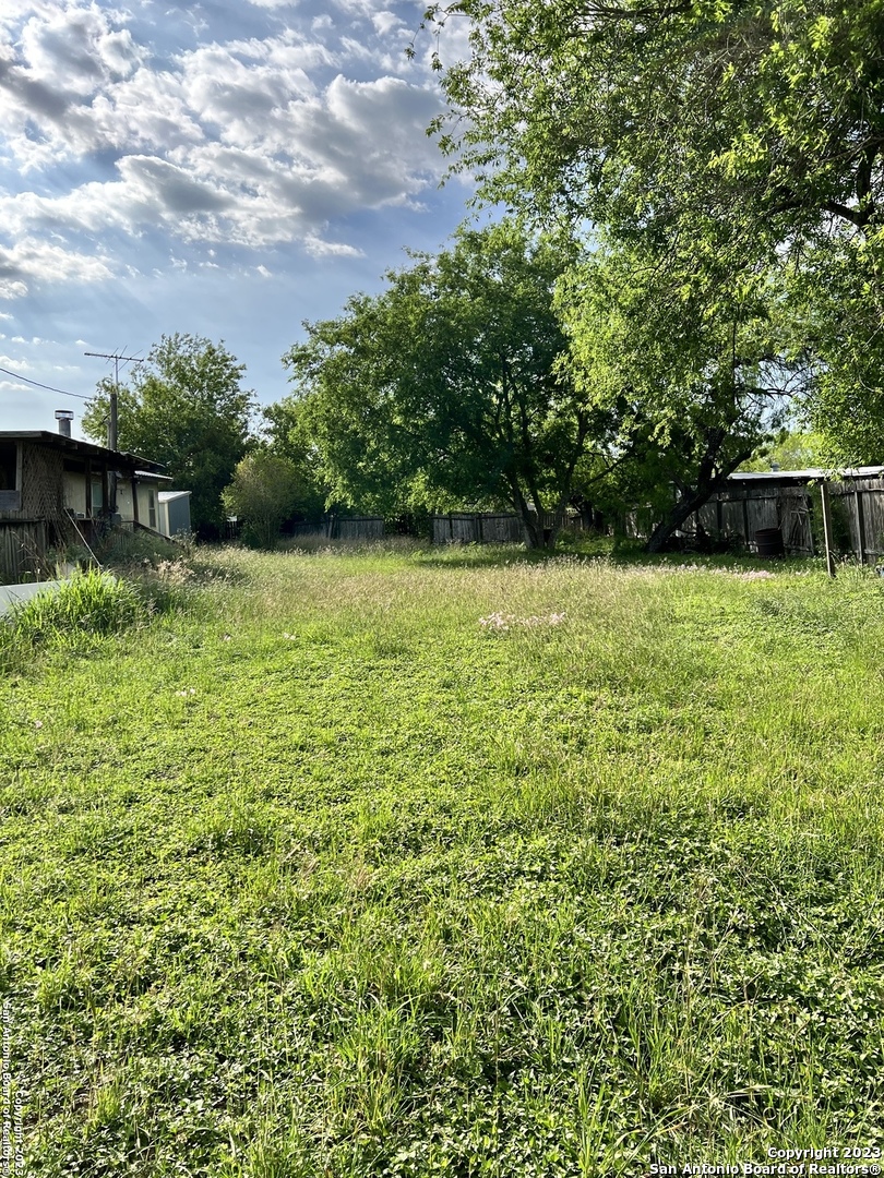 a view of a yard with a house