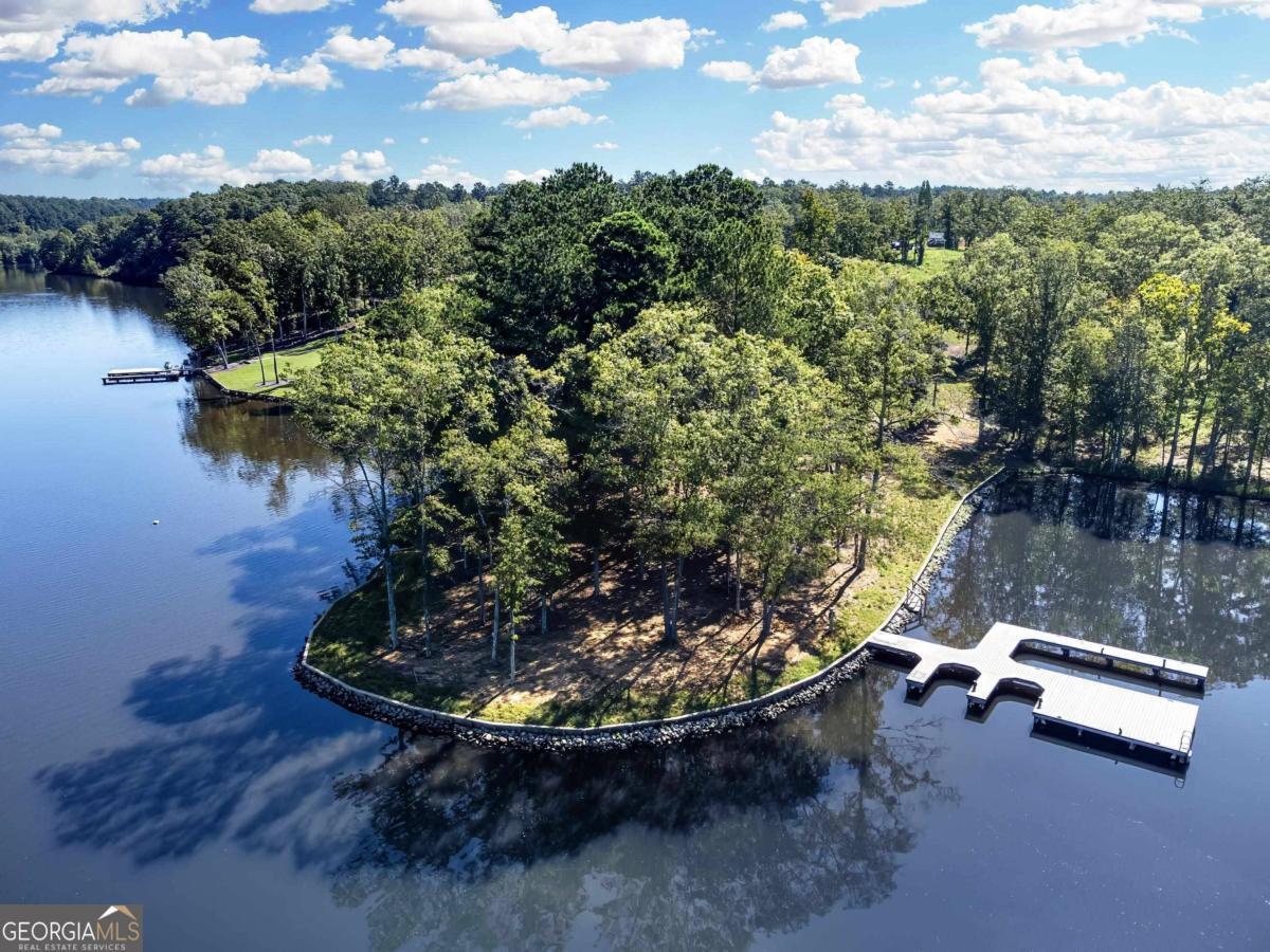 a view of a lake from a yard