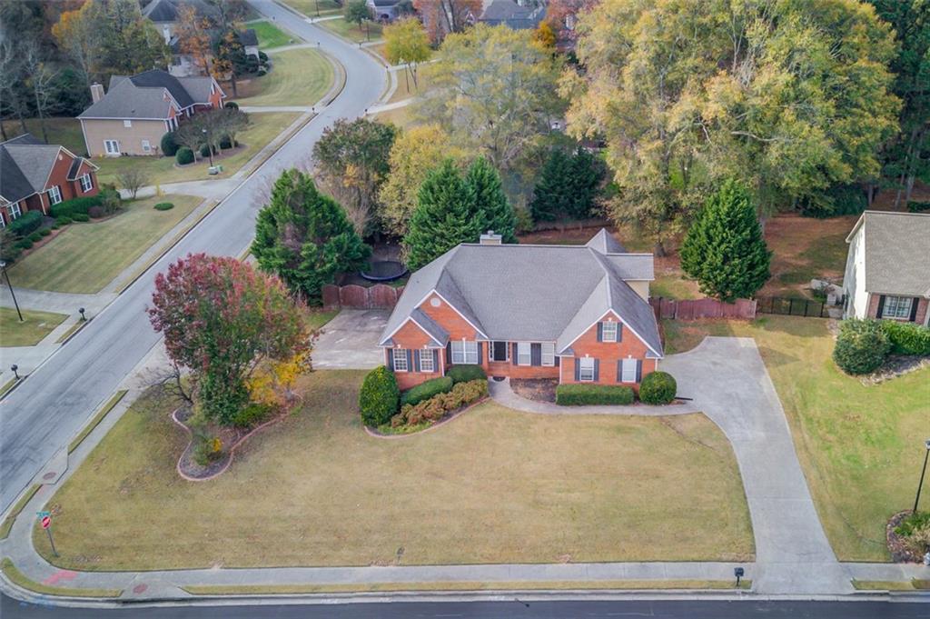 an aerial view of a house