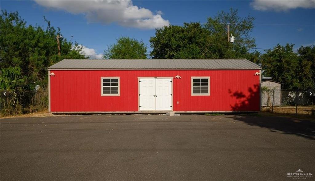 an outdoor space with building view