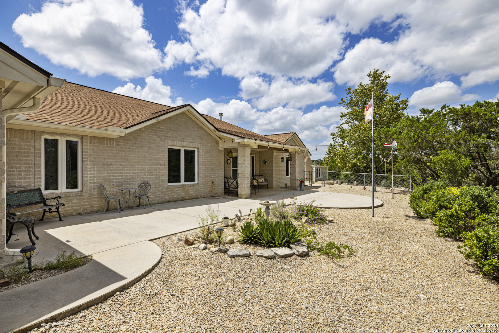 a view of a house with a patio