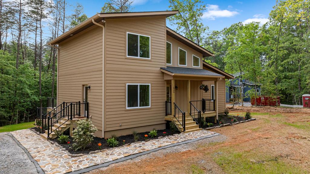 a view of a house with a patio