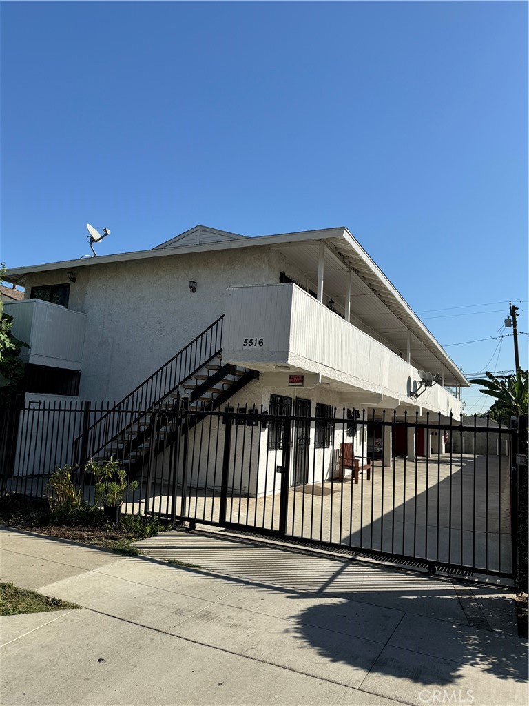 a view of a house with a balcony