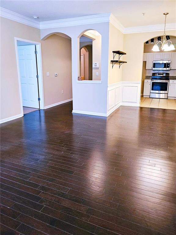 a view of livingroom with furniture and wooden floor