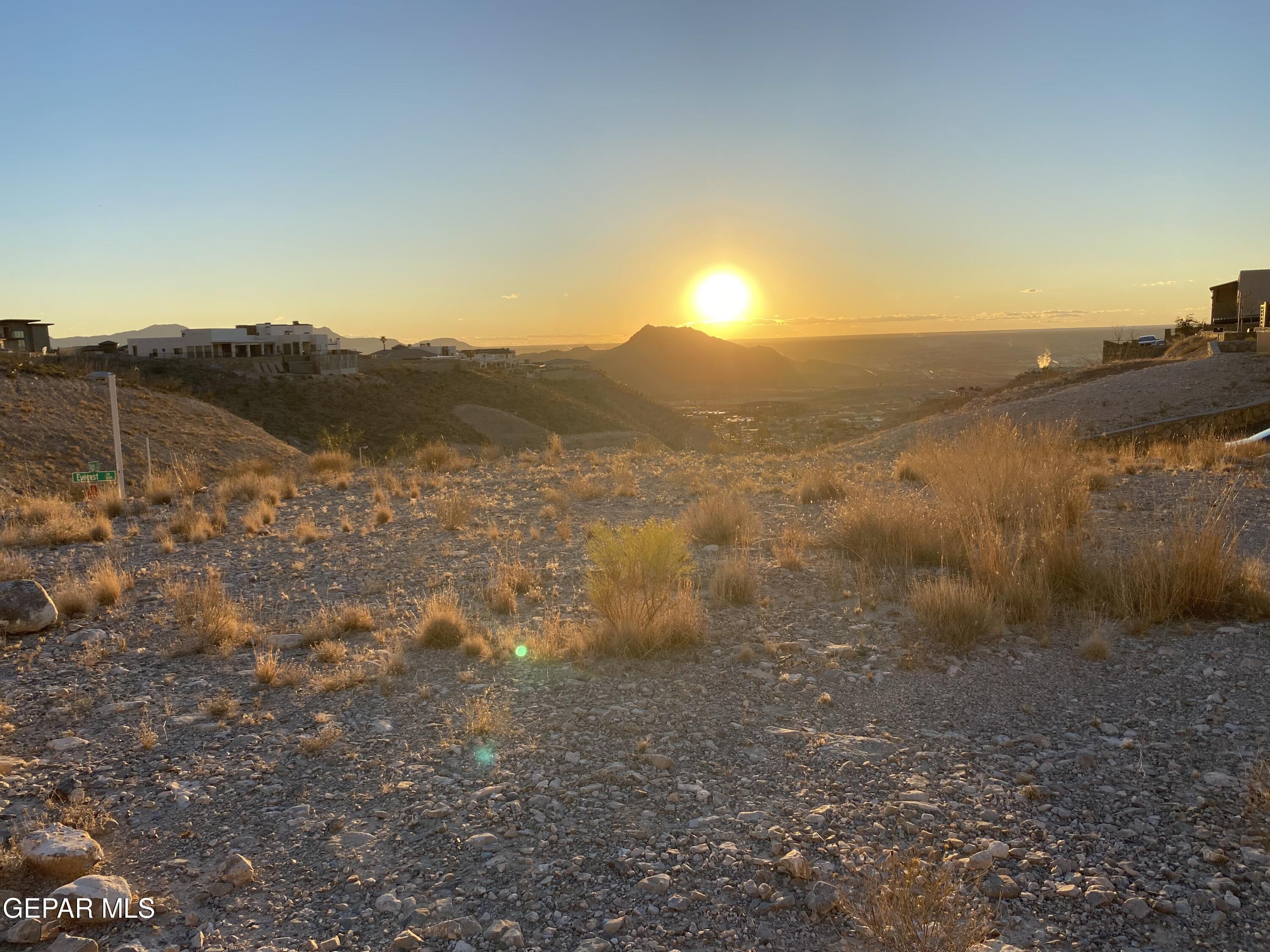 a view of an outdoor space and mountain view