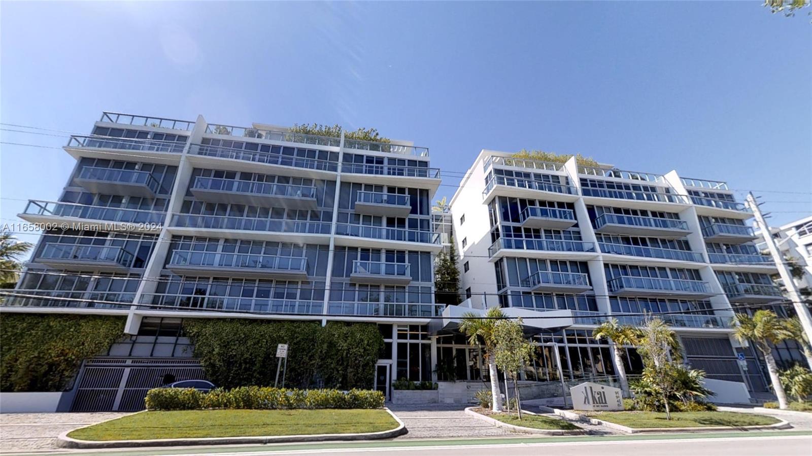 a front view of a building with street view