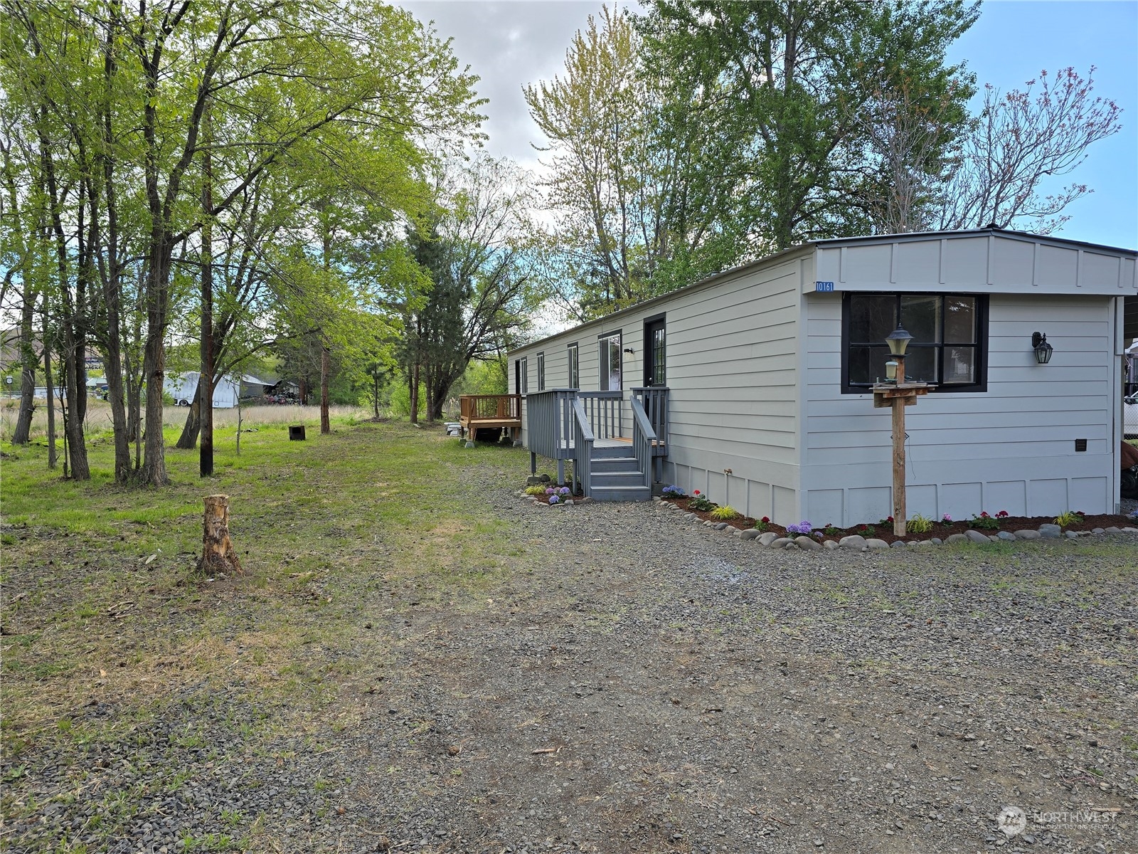 a view of a backyard